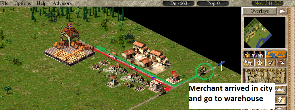Caesar III walker route planning