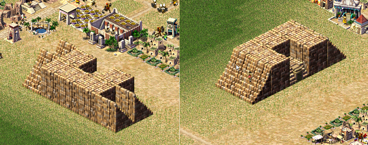 Near-completed mastaba construction