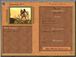 Scenario selection info panel