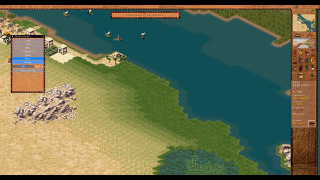 Debug terrain paint panel with rocks painted along a coastline