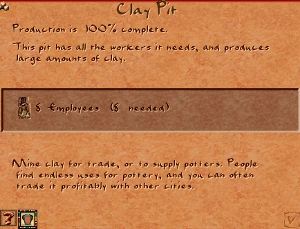 Clay Pit right-click info window