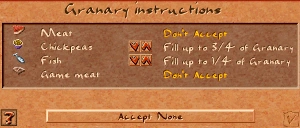Granary Special Orders window from the original game