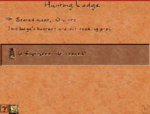 Hunting Lodge right-click info window from the original game