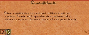 Roadblock right-click panel