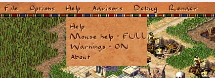 The open Help menu in the top bar